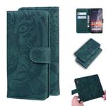 For Nokia 3.2 Tiger Embossing Pattern Horizontal Flip Leather Case with Holder & Card Slots & Wallet(Green)