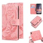 For Nokia 3.2 Tiger Embossing Pattern Horizontal Flip Leather Case with Holder & Card Slots & Wallet(Pink)