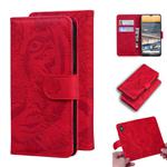 For Nokia 5.3 Tiger Embossing Pattern Horizontal Flip Leather Case with Holder & Card Slots & Wallet(Red)