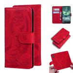 For Nokia 6.2 / 7.2 Tiger Embossing Pattern Horizontal Flip Leather Case with Holder & Card Slots & Wallet(Red)