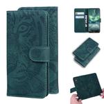 For Nokia 6.2 / 7.2 Tiger Embossing Pattern Horizontal Flip Leather Case with Holder & Card Slots & Wallet(Green)