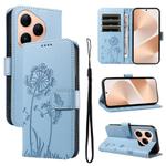 For Huawei Pura 80 5G Dandelion Embossed Pattern Flip Leather Phone Case(Sky Blue)