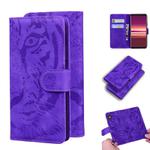 For Sony Xperia 5 Tiger Embossing Pattern Horizontal Flip Leather Case with Holder & Card Slots & Wallet(Purple)