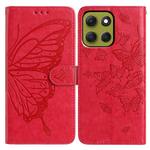 For Motorola Moto G86 5G Butterfly Flutter Pattern Embossed Leather Phone Case(Red)
