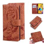 For Samsung Galaxy M30s / M21 Tiger Embossing Pattern Horizontal Flip Leather Case with Holder & Card Slots & Wallet(Brown)