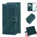 For Samsung Galaxy Note 10 Tiger Embossing Pattern Horizontal Flip Leather Case with Holder & Card Slots & Wallet(Green)
