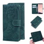 For Samsung Galaxy S8 Plus Tiger Embossing Pattern Horizontal Flip Leather Case with Holder & Card Slots & Wallet(Green)