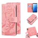 For Samsung Galaxy S9 Tiger Embossing Pattern Horizontal Flip Leather Case with Holder & Card Slots & Wallet(Pink)