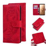 For Samsung Galaxy S9 Plus Tiger Embossing Pattern Horizontal Flip Leather Case with Holder & Card Slots & Wallet(Red)