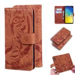 For Samsung Galaxy S10e Tiger Embossing Pattern Horizontal Flip Leather Case with Holder & Card Slots & Wallet(Brown)