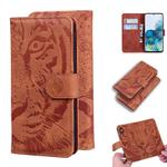For Samsung Galaxy S20 Tiger Embossing Pattern Horizontal Flip Leather Case with Holder & Card Slots & Wallet(Brown)
