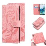 For Samsung Galaxy S20 Tiger Embossing Pattern Horizontal Flip Leather Case with Holder & Card Slots & Wallet(Pink)