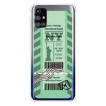 For Samsung Galaxy M31s Boarding Pass Series TPU Phone Protective Case(Green New York)