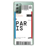For Samsung Galaxy Note 20 Boarding Pass Series TPU Phone Protective Case(Paris)