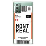For Samsung Galaxy Note 20 Boarding Pass Series TPU Phone Protective Case(Montreal)