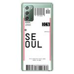 For Samsung Galaxy Note 20 Boarding Pass Series TPU Phone Protective Case(Seoul)