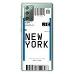 For Samsung Galaxy Note 20 Boarding Pass Series TPU Phone Protective Case(New York)