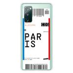 For Samsung Galaxy S20 FE Boarding Pass Series TPU Phone Protective Case(Paris)