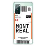 For Samsung Galaxy S20 FE Boarding Pass Series TPU Phone Protective Case(Montreal)