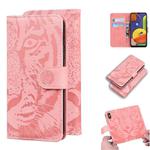 For Samsung Galaxy A50 / A30s Tiger Embossing Pattern Horizontal Flip Leather Case with Holder & Card Slots & Wallet(Pink)