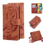 For Samsung Galaxy A71 5G Tiger Embossing Pattern Horizontal Flip Leather Case with Holder & Card Slots & Wallet(Brown)