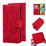 For Samsung Galaxy A71 5G Tiger Embossing Pattern Horizontal Flip Leather Case with Holder & Card Slots & Wallet(Red)