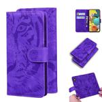 For Samsung Galaxy A71 5G Tiger Embossing Pattern Horizontal Flip Leather Case with Holder & Card Slots & Wallet(Purple)