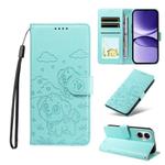 For Redmi Turbo 4 Pro 5G / Poco F7 5G Embossed Heart Dog RFID Blocking Wallet Leather Phone Case(Green)