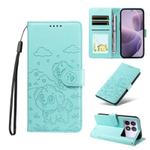 For Redmi K70 / K70 Pro / Poco F6 Pro Embossed Heart Dog RFID Blocking Wallet Leather Phone Case(Green)