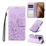 For Redmi K80 Pro / Poco F7 Ultra Embossed Heart Dog RFID Blocking Wallet Leather Phone Case(Purple)
