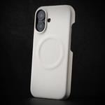 For iPhone 16 Skin Feel Sheepskin MagSafe Magnetic Phone Case(White)