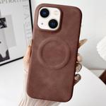 For iPhone 15 Skin Feel Sheepskin MagSafe Magnetic Phone Case(Brown)