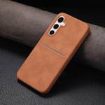 For Samsung Galaxy A35 5G Skin Feel Sheepskin Card Slot Phone Case(Yellow)