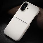 For iPhone 16 Plus Skin Feel Sheepskin Card Slot Phone Case(White)