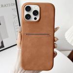 For iPhone 15 Pro Skin Feel Sheepskin Card Slot Phone Case(Yellow)