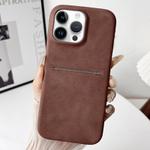 For iPhone 13 Pro Max Skin Feel Sheepskin Card Slot Phone Case(Brown)