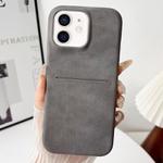 For iPhone 12 / 12 Pro Skin Feel Sheepskin Card Slot Phone Case(Grey)