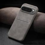 For Google Pixel 9 / Pixel 9 Pro Skin Feel Sheepskin Card Slot Phone Case(Grey)