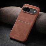 For Google Pixel 8a Skin Feel Sheepskin Card Slot Phone Case(Brown)
