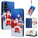 For Samsung Galaxy S23 5G Christmas Series Buckle Leather Phone Case with Hand Strap(Christmas Eve)