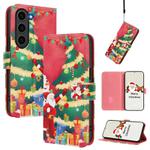 For Samsung Galaxy S23 FE 5G Christmas Series Buckle Leather Phone Case with Hand Strap(Christmas Tree)