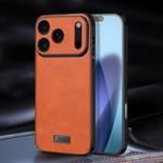 For iPhone 17 Pro Max SULADA Shockproof TPU Hybrid Handmade Leather Phone Case(Orange)
