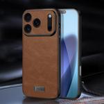 For iPhone 17 Pro SULADA Shockproof TPU Hybrid Handmade Leather Phone Case(Brown)