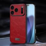 For iPhone 17 Pro SULADA Shockproof TPU Hybrid Handmade Leather Phone Case(Red)