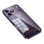 For iPhone 17 Pro Max SULADA Shine Through Series Plating TPU Transparent Phone Case(Dark Purple)