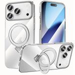 For iPhone 17 Pro Max SULADA Electroplated Transparent MagSafe Holder Phone Case(Silver)