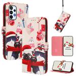For Samsung Galaxy A23 5G / 4G / M23 / F23 Christmas Series Buckle Leather Phone Case with Hand Strap(Christmas Animals)