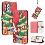 For Samsung Galaxy A73 5G Christmas Series Buckle Leather Phone Case with Hand Strap(Christmas Tree)