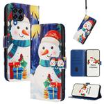 For Samsung Galaxy M53 5G Christmas Series Buckle Leather Phone Case with Hand Strap(Gift Box Snowman)