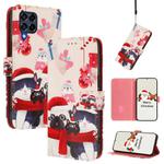 For Samsung Galaxy M53 5G Christmas Series Buckle Leather Phone Case with Hand Strap(Christmas Animals)